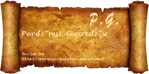 Perényi Gusztáv névjegykártya